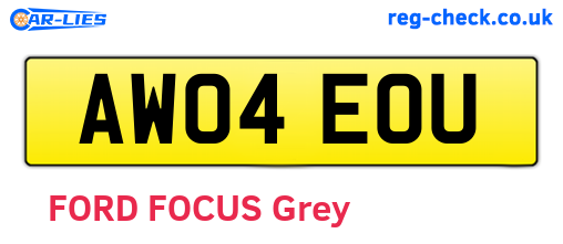 AW04EOU are the vehicle registration plates.
