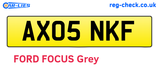 AX05NKF are the vehicle registration plates.
