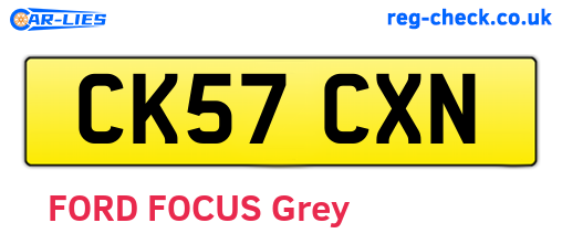 CK57CXN are the vehicle registration plates.
