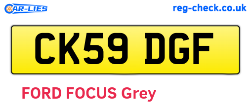 CK59DGF are the vehicle registration plates.