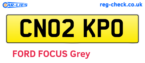 CN02KPO are the vehicle registration plates.