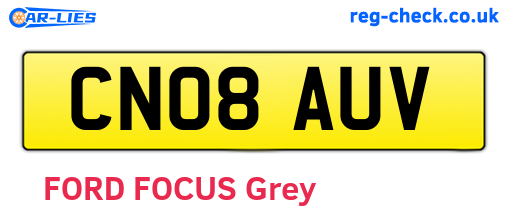 CN08AUV are the vehicle registration plates.