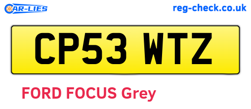 CP53WTZ are the vehicle registration plates.