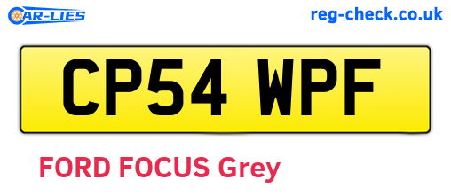 CP54WPF are the vehicle registration plates.