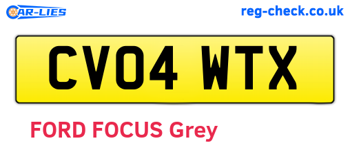 CV04WTX are the vehicle registration plates.