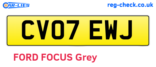 CV07EWJ are the vehicle registration plates.