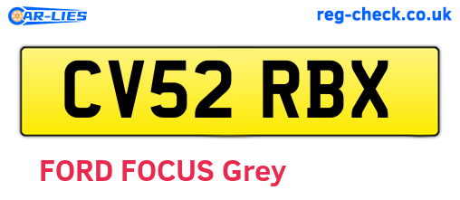 CV52RBX are the vehicle registration plates.