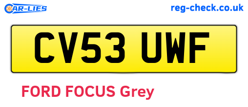 CV53UWF are the vehicle registration plates.
