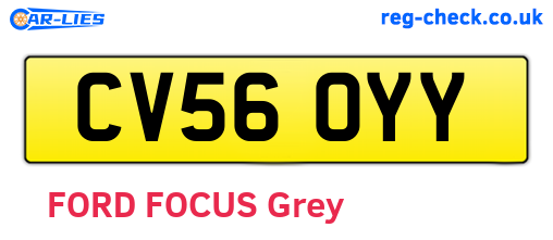 CV56OYY are the vehicle registration plates.