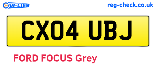 CX04UBJ are the vehicle registration plates.
