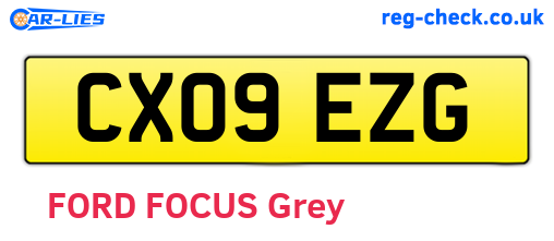 CX09EZG are the vehicle registration plates.