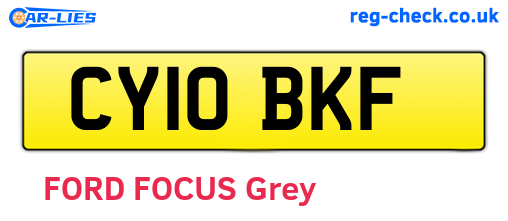 CY10BKF are the vehicle registration plates.