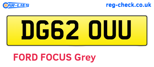 DG62OUU are the vehicle registration plates.