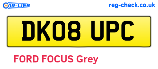 DK08UPC are the vehicle registration plates.