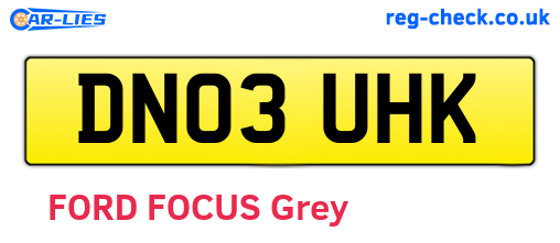 DN03UHK are the vehicle registration plates.