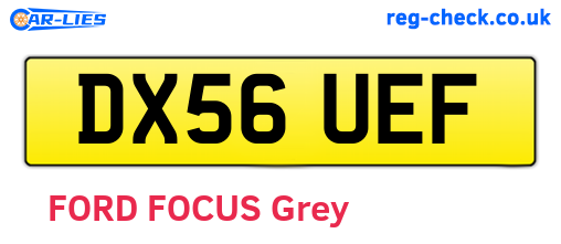 DX56UEF are the vehicle registration plates.