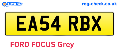 EA54RBX are the vehicle registration plates.