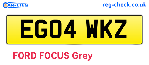 EG04WKZ are the vehicle registration plates.