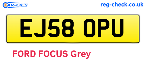 EJ58OPU are the vehicle registration plates.