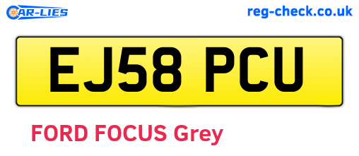 EJ58PCU are the vehicle registration plates.
