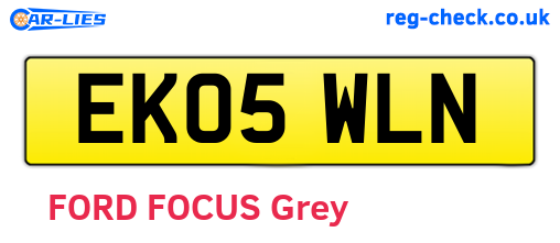 EK05WLN are the vehicle registration plates.