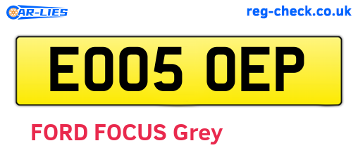 EO05OEP are the vehicle registration plates.