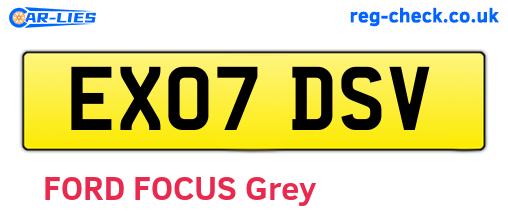 EX07DSV are the vehicle registration plates.
