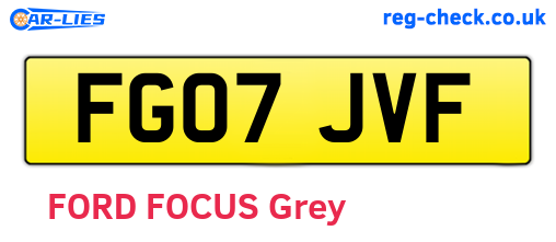 FG07JVF are the vehicle registration plates.