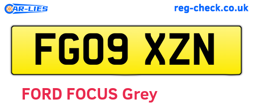 FG09XZN are the vehicle registration plates.
