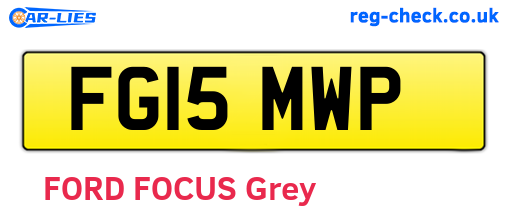 FG15MWP are the vehicle registration plates.
