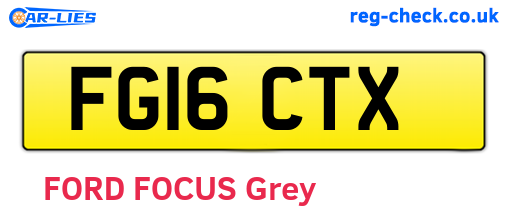 FG16CTX are the vehicle registration plates.