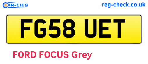 FG58UET are the vehicle registration plates.