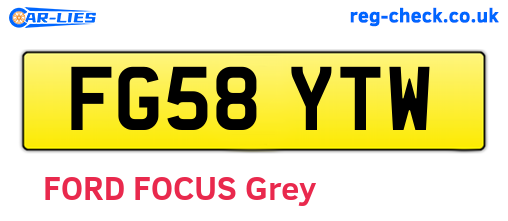 FG58YTW are the vehicle registration plates.