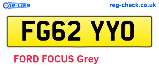 FG62YYO are the vehicle registration plates.