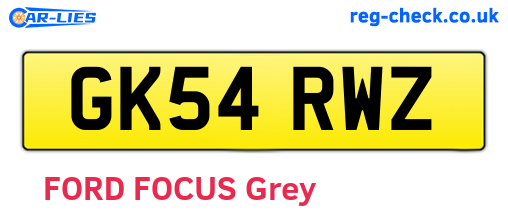 GK54RWZ are the vehicle registration plates.
