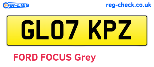 GL07KPZ are the vehicle registration plates.
