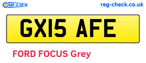 GX15AFE are the vehicle registration plates.
