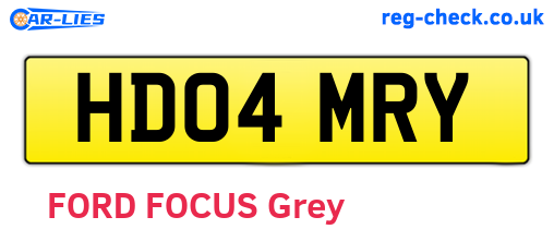 HD04MRY are the vehicle registration plates.