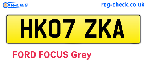 HK07ZKA are the vehicle registration plates.