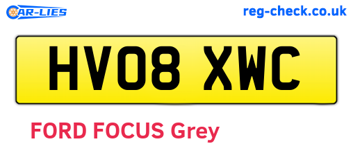 HV08XWC are the vehicle registration plates.