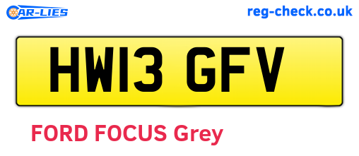 HW13GFV are the vehicle registration plates.