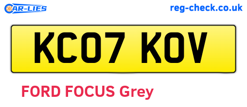 KC07KOV are the vehicle registration plates.