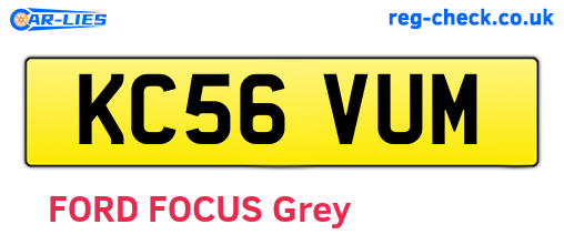KC56VUM are the vehicle registration plates.