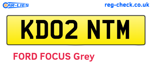 KD02NTM are the vehicle registration plates.