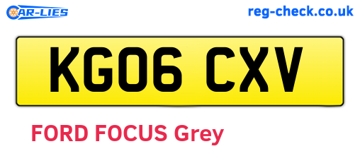 KG06CXV are the vehicle registration plates.