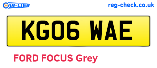 KG06WAE are the vehicle registration plates.