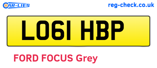 LO61HBP are the vehicle registration plates.