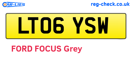 LT06YSW are the vehicle registration plates.