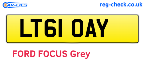 LT61OAY are the vehicle registration plates.