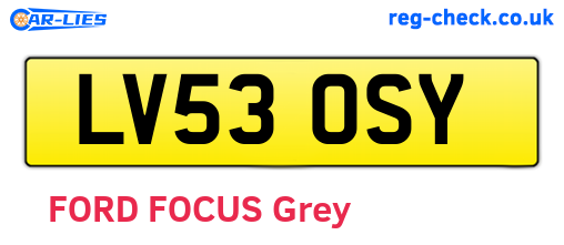 LV53OSY are the vehicle registration plates.